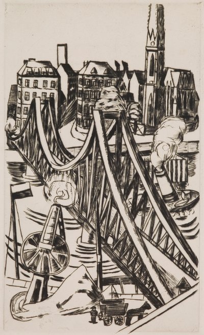 Duży most („Eiserner Steg” we Frankfurcie nad Menem) autorstwa Max Beckmann