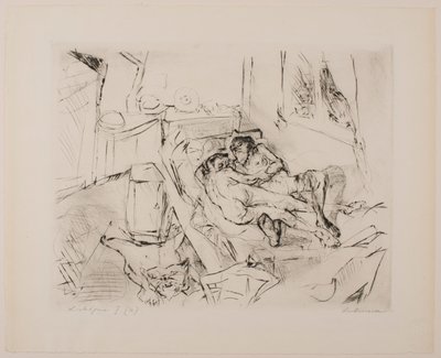 Kochankowie I, płyta 4 z portfolio „Twarze” autorstwa Max Beckmann