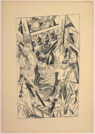 Malepartus, płyta ósma z Die Hölle autorstwa Max Beckmann