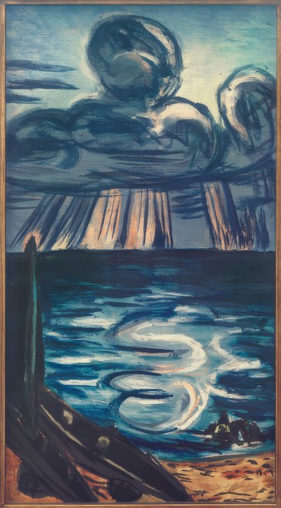 Morze z dużą chmurą autorstwa Max Beckmann