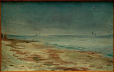Plaża morska, brązowo-szara autorstwa Max Beckmann