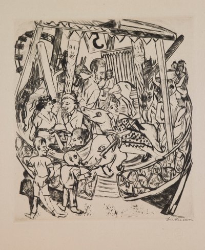 Karuzela, płyta 7 z portfolio „Targi Roczne” autorstwa Max Beckmann