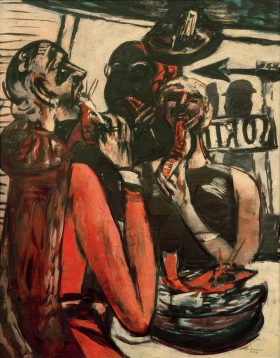 Prunier (Im Restaurant Prunier, Paryż) autorstwa Max Beckmann