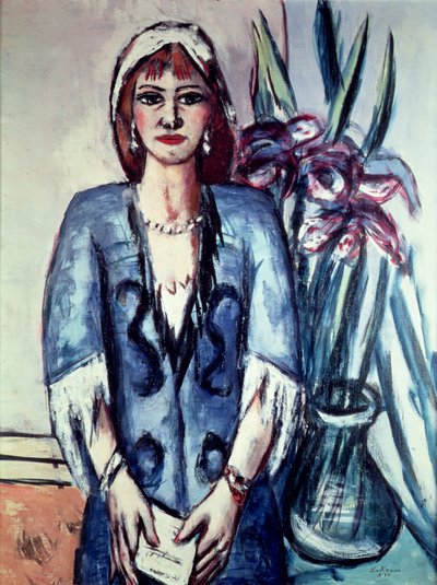 Quappi w kolorze niebieskim i szarym autorstwa Max Beckmann