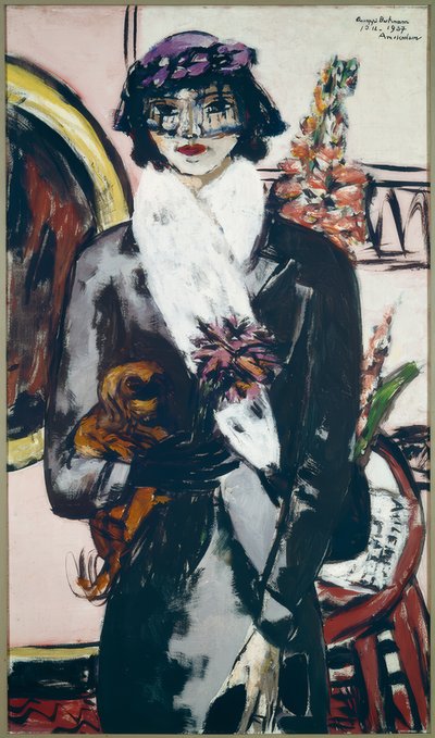 Quappi z białym futrem autorstwa Max Beckmann