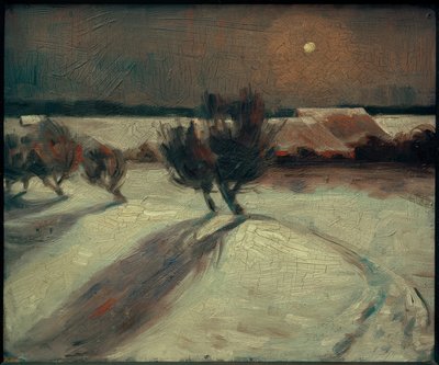 Śnieżny krajobraz w świetle księżyca autorstwa Max Beckmann