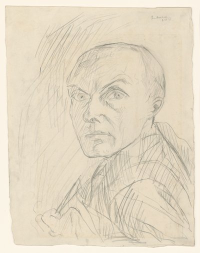 Autoportret w półprofilu, zwrócony w lewo autorstwa Max Beckmann
