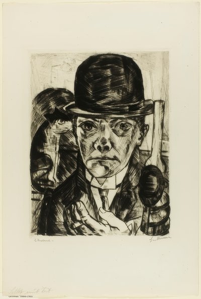 Autoportret w meloniku autorstwa Max Beckmann