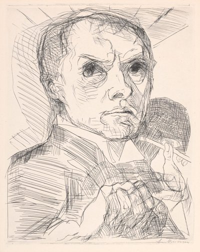 Autoportret z rylcem autorstwa Max Beckmann