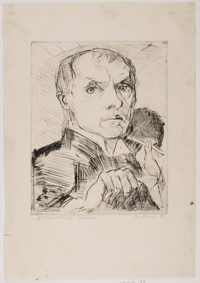 Autoportret z rylcem, plansza 19 z „Twarzy" autorstwa Max Beckmann