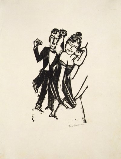 Mała tańcząca para (drzeworyt) autorstwa Max Beckmann