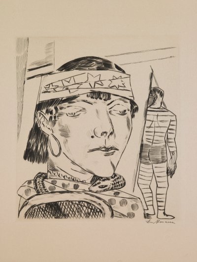 Snake Lady, tablica 10 z teki „Targi Roczne” autorstwa Max Beckmann