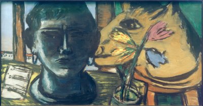 Martwa natura z rzeźbą autorstwa Max Beckmann
