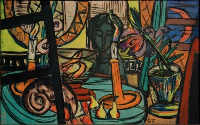 Martwa natura z czarnym plastikiem autorstwa Max Beckmann