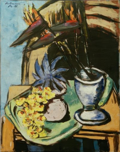 Martwa natura ze strelicją i żółtymi orchideami autorstwa Max Beckmann