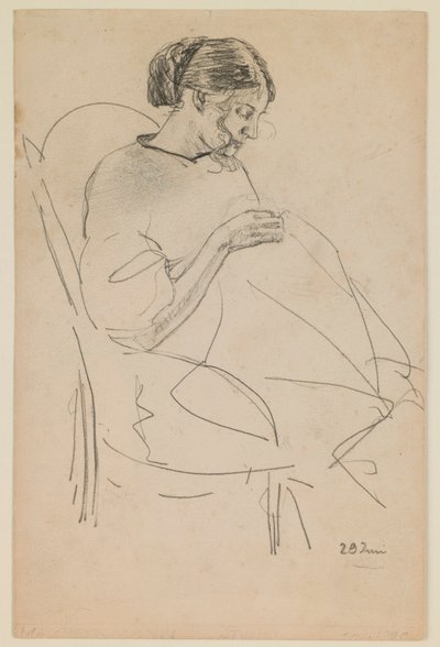 Studium szycia kobiety autorstwa Max Beckmann
