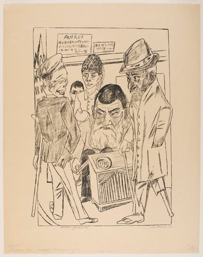 Żebracy, plansza 7 z cyklu „Podróż do Berlina 1922” autorstwa Max Beckmann