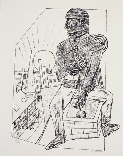 Kominiarz, Max Beckmann (1884-1950), litografia. Niemcy, XX wiek. autorstwa Max Beckmann