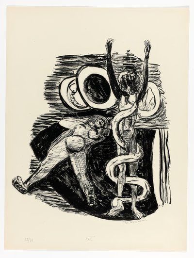 Upadek człowieka, płyta 14 z Day and Dream autorstwa Max Beckmann