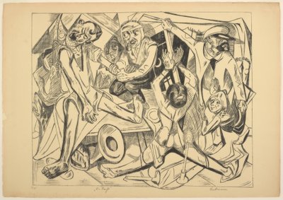 Noc, płyta siódma z Die Hölle autorstwa Max Beckmann