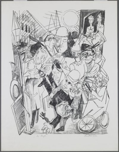Ulica, tablica 3 z teki „Piekło” autorstwa Max Beckmann
