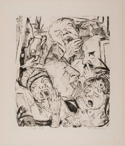 Ziewacze, tablica 7 z portfolio „Twarze” autorstwa Max Beckmann