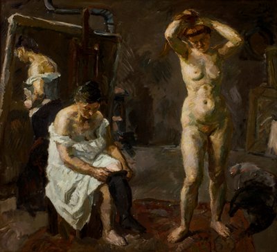 Trzy kobiety w studiu autorstwa Max Beckmann