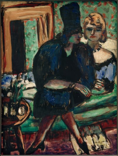 Dwie kobiety na sofie autorstwa Max Beckmann