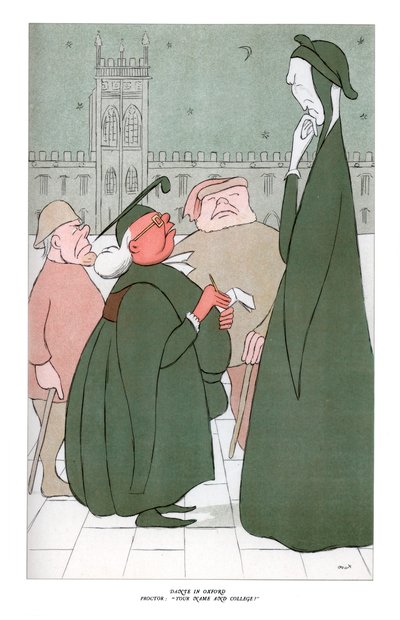 Dante w Oksfordzie, Proctor: Twoje imię i uczelnia, 1904 autorstwa Henry Maximilian Beerbohm