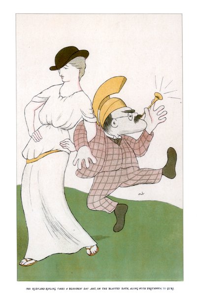Pan Rudyard Kipling kwitnie na przeklętym jedzeniu... 1904. autorstwa Henry Maximilian Beerbohm