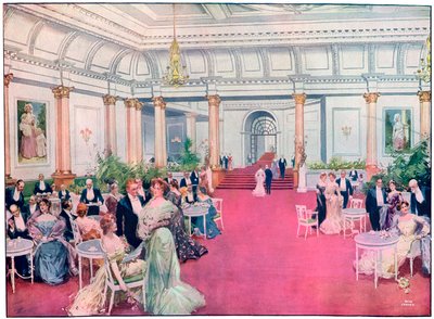 Foyer w restauracji Savoy, Londyn, 1905. autorstwa Max Cowper