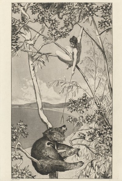 Niedźwiedź i Elf Bär und Elfe: pl.1, opublikowane w 1881 r. autorstwa Max Klinger