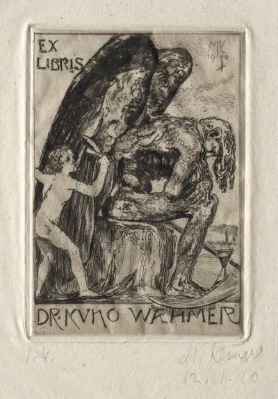 Ex Libris Dr. Kuno Waehmer autorstwa Max Klinger