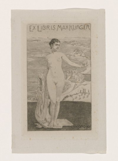 Ekslibris van Maxa Klingera Lo sono io (tytuł na obiekcie) autorstwa Max Klinger