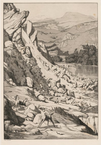 Osuwisko Opus IV, 6, 1881. autorstwa Max Klinger