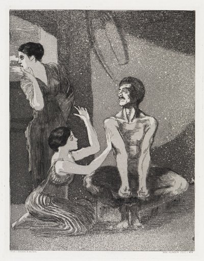 Dziewczyna i Strzelec (Namiot, Opus XIV, część 1, nr 9) autorstwa Max Klinger