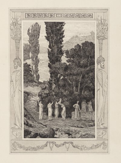 Wędrująca Psyche (Amor i Psyche, opus V, plansza 28) autorstwa Max Klinger