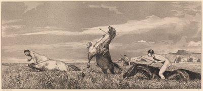 Ścigany centaur autorstwa Max Klinger