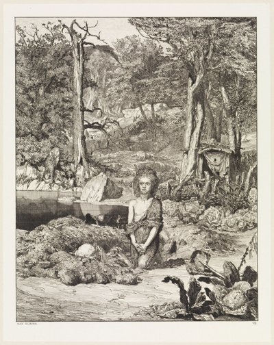 Simplicius przy grobie pustelnika (Intermezzi, opus IV, plansza 8) autorstwa Max Klinger