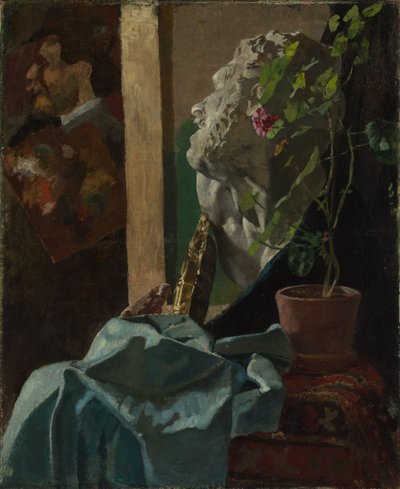 Martwa natura z gipsowym popiersiem autorstwa Max Klinger