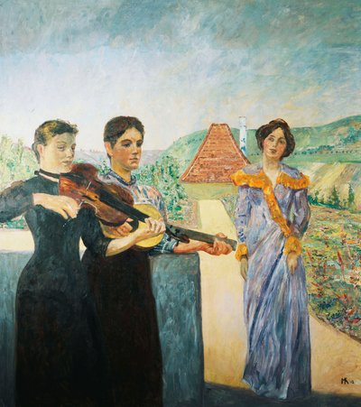 Trzy kobiety w winnicy; Trzy kobiety w winnicy, 1912 autorstwa Max Klinger