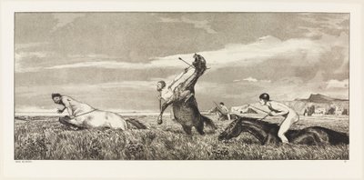 Prześladowany centaur (Intermezzi, opus IV, karta 3) autorstwa Max Klinger