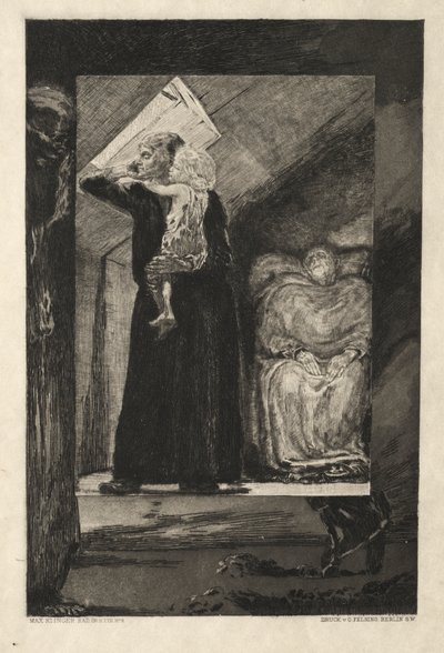 Vom Tode I, (Opus II, 1889) nr. 9 autorstwa Max Klinger