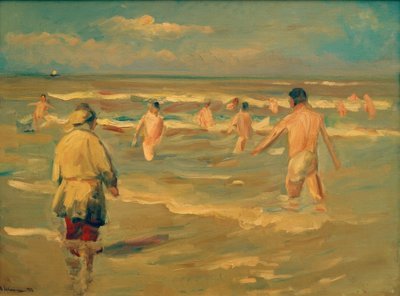 Kąpiący się chłopiec autorstwa Max Liebermann