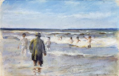 Kąpiących się nad brzegiem morza, autorstwa Max Liebermann