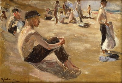 Kąpiący się chłopcy (olej na desce) autorstwa Max Liebermann