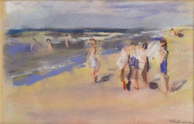 Plaża, ok. 1910 (rysunek kredą) autorstwa Max Liebermann