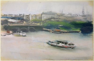 Binnenalster z Lombardsbrucke, Hamburg, 1910 (pastel na papierze) autorstwa Max Liebermann