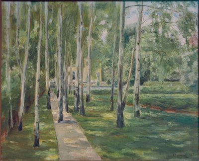 Aleja brzozowa w ogrodzie Wannsee na zachodzie autorstwa Max Liebermann