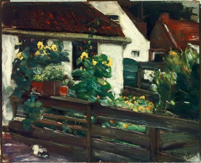 Ogród ze słonecznikami autorstwa Max Liebermann